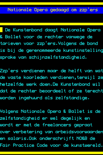 Nationale Opera gedaagd om zzp'ers